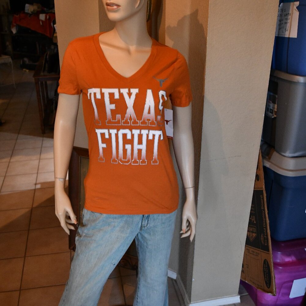 Texas Longhorns Womens Pullover V-Neck Top "Texas Fight" Size M-3XL New with Tag